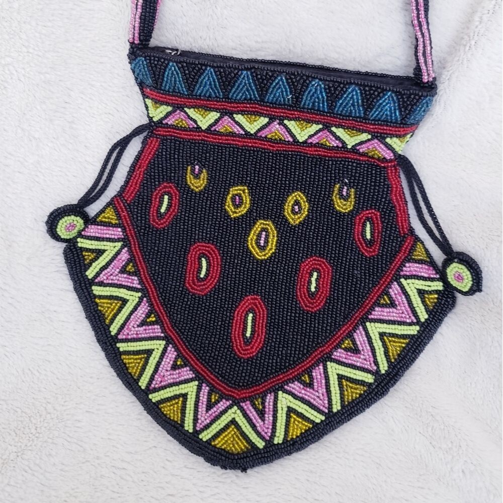 Bohemian Western Beaded Geometric Purse Handbag - Picture 4 of 8